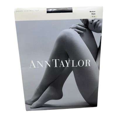 Ann Taylor Sheer Control Top Pantyhose Medium Black