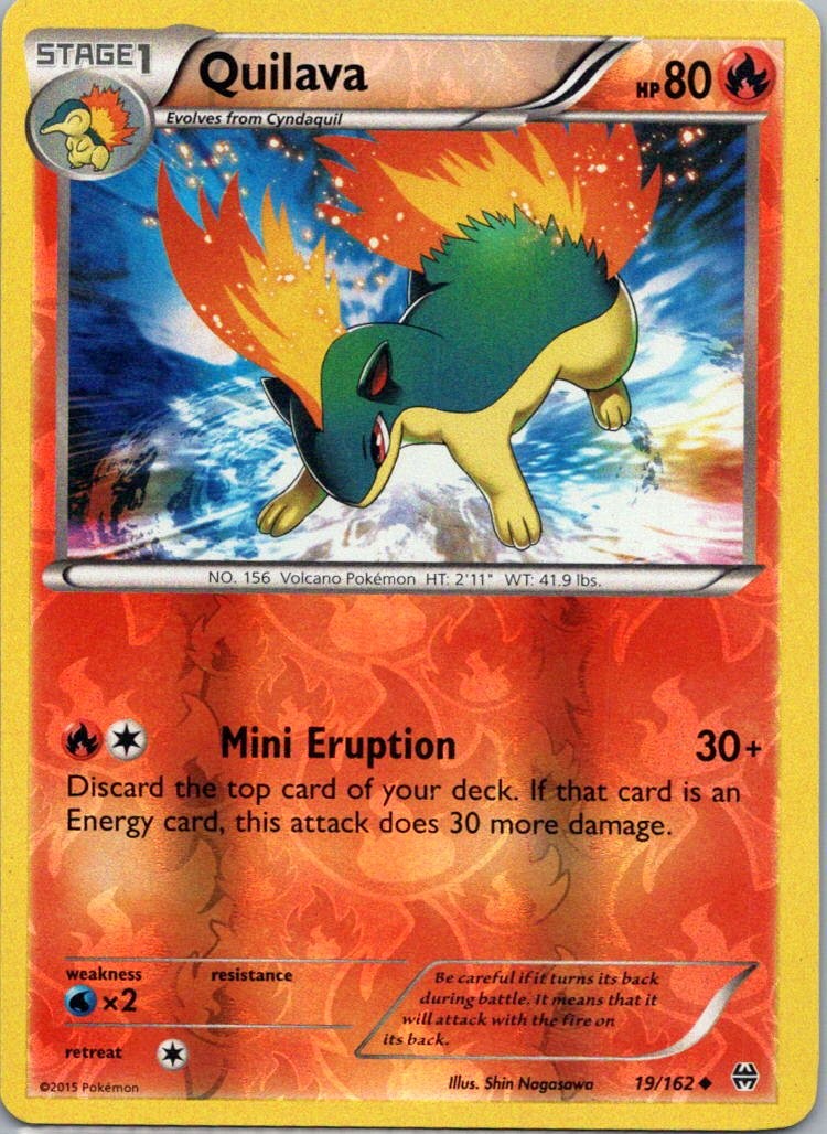 Pokemon TCG Quilava 19/162 BREAKthrough Rev Holo NM