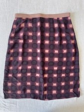 Marni Burgundy Bubble Checkerboard Print Knee-Length Skirt in Size 42 EU