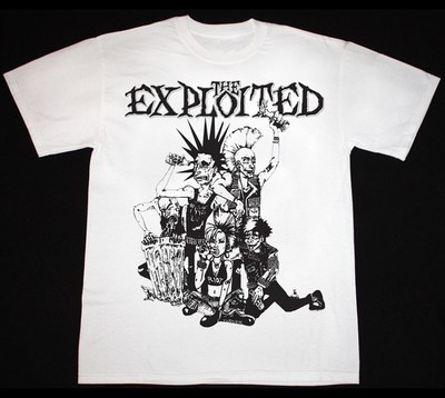 Rare THE EXPLOITED Band Short Sleeve White Men S-234XL T-Shirt