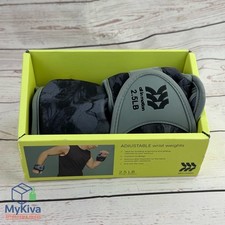 Wrist Weights Adjustable Neoprene Pair 2.5lb Black Gray All In Motion