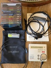 Vintage Sony portable mini Disc Recorder MD Walkman MZ-R70 bundle
