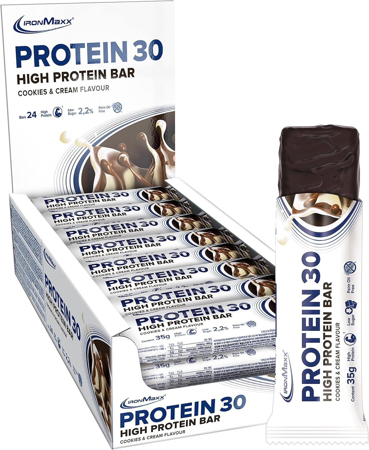 Box 24 Barrette Protein 30 Cookies & Cream 35g | Integrazione Sportiva