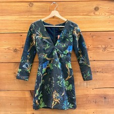 4 - Nicole Miller Black Floral Embroidered Metallic Holiday Dress 1125RS