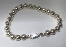 PC Italy Sterling Silver 7mm Ball Beaded 7.5" Bracelet 19.4 grams