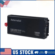1500W Pure Sine Wave Power Inverter 12V to 120V Car RV Solar Backup Converter US