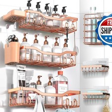 NESOMI Shower Caddy Adhesive Organizer 8-Pack Stainless Steel No-Drill Bathroom