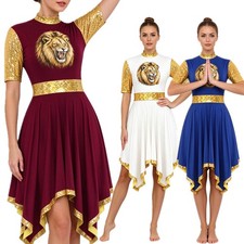 Women Dance Dress Contemporary Praise Church Costume Liturgical Praisewear