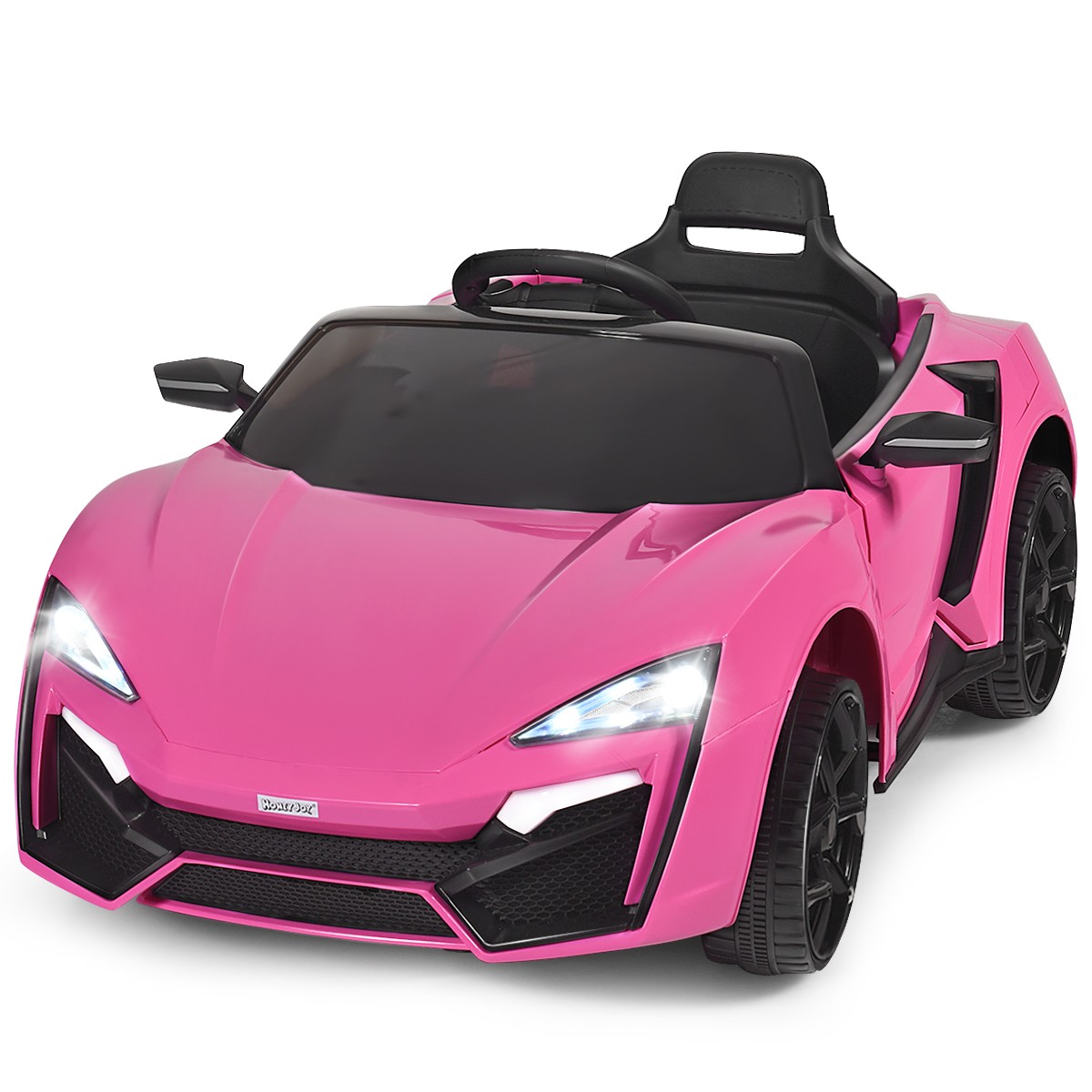 2.4g Rc Electric Vehicle W/ Lights Mp3 Openable Doors Pink
