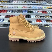 Timberland Premium 6" Waterproof Boot Triple Wheat Nubuck Kids Size 9