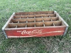 VINTAGE RED & WHITE COCA COLA WOODEN 24 BOTTLE SODA CRATE