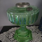 Vintage Aladdin Antique Green Crystal Cathedral Uranium Glass Kerosene Lamp. — photo 2