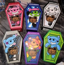 New Set Of 6 Deddy Bears 5" Coffin Plush Series 3....NAMES IN DESCRIPTION 