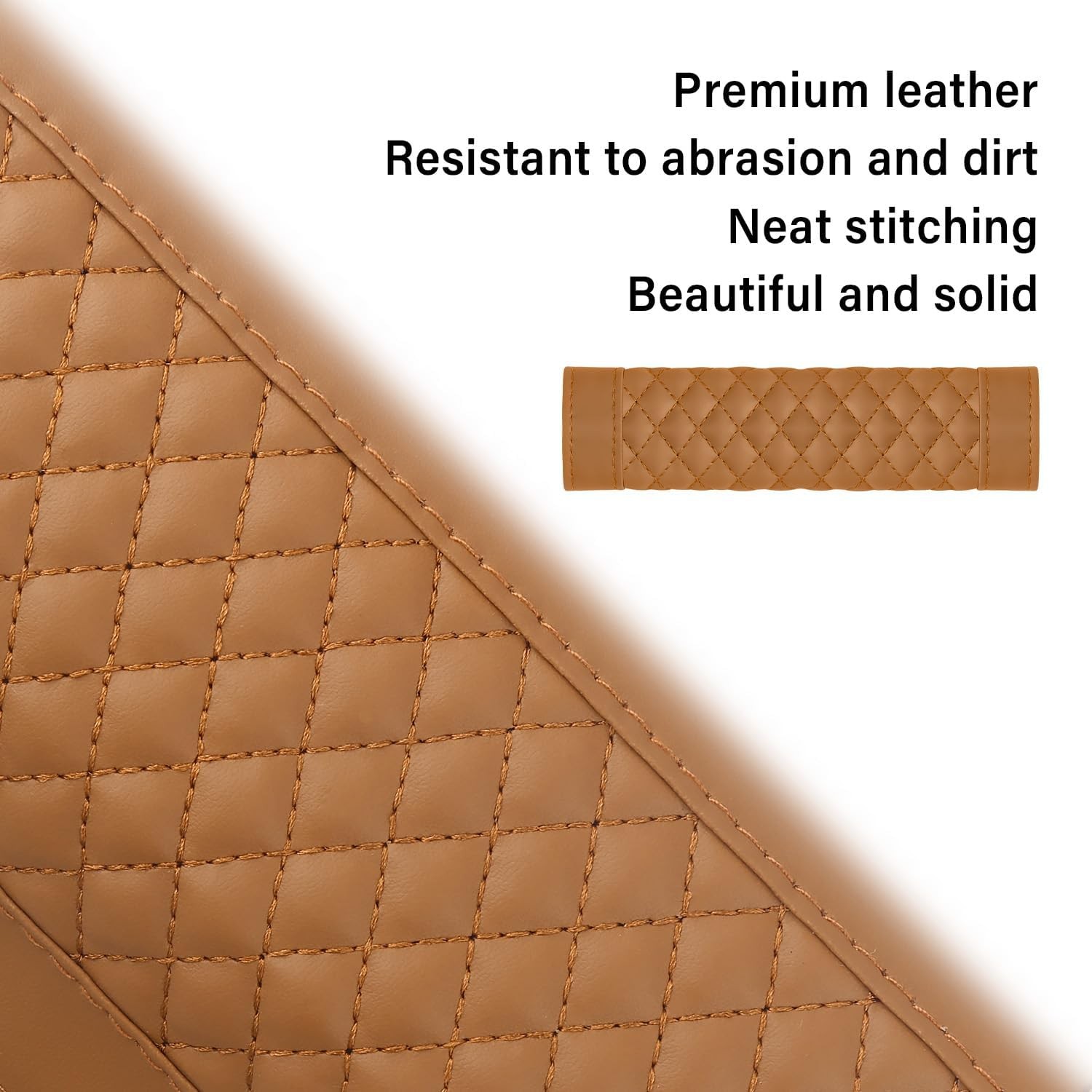 2PCS Car Seat Belt Cover Pad,Soft Leather Seatbelt Covers Breathable Brown 