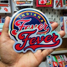 * FREE SHIPPING * WNBA INDIANA FEVER set of 2 Large Holographic stickers