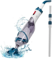 Pool Vacuum for Above Ground Pool with a Telescopic Pole, Run time up to 1 Hour