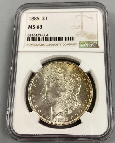 1885 P US Morgan Silver $1 NGC MS63 L24404