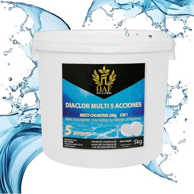 HAF  Pool Chlor Multitabs 5 in 1 200g 5-10 kg Multi Chlortabletten mit 5 Phasen