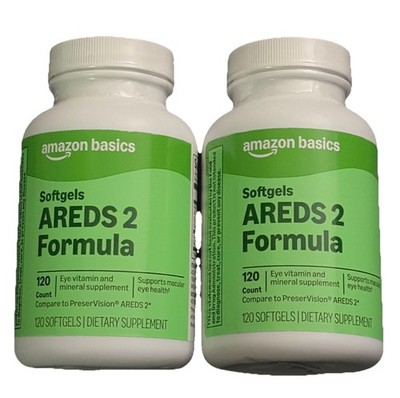 2X Amazon Basics AREDS 2 FORMULA 120 MINI SOFTGELS 09/2027