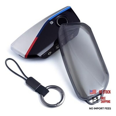 Car Key Fob Cover Case Keychain Compatible with BMW X1 X2 X3 Black Transparent