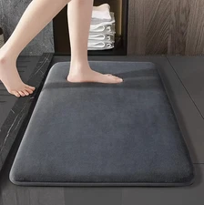 1pc Super Absorbent Anti-Slip Bathroom Floor Mat Coral Velvet Soft Door Mat