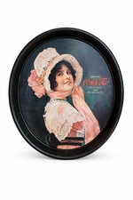 Coca Cola Serving Tray 1970s Americana Betty Girl Oval Metal Coke Lot on The Hot Collector