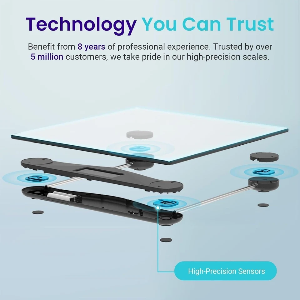 Báscula de baño de 11,8 pulgadas plateada cegadora pantalla LCD de alta precisión Foto 2 de 4