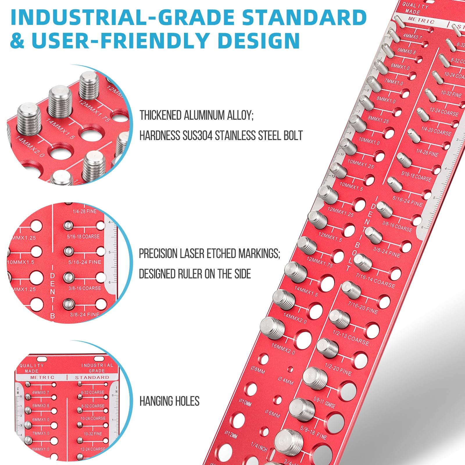 Thread Checker 42 Nut and Bolt Thread Checker Bolt Size and Thread Gauge 19 S...