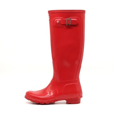 Hunter Damen Original Gloss Stiefel Rot Gummi Wasserdicht Regenstiefel EU 38