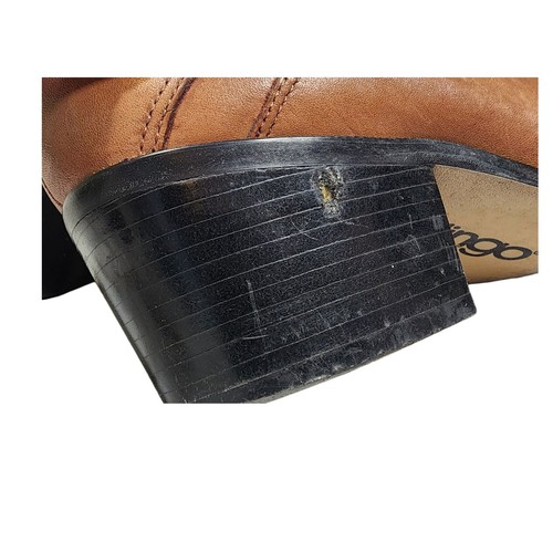 Dingo Westernstiefeletten braun Leder Slipper plissiert niedrig Damengröße 7 - Bild 6 von 6