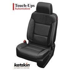 2015-2020 Gmc Yukon Black Silver Perfed Katzkin Leather Seat Covers 3 Row Kit 2015-2020 Gmc Yukon Black Silver Perfed Katzkin Leather Seat Covers 3 Row Kit