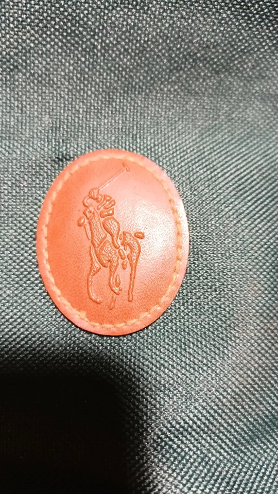 ralph lauren duffle bag green with brown accents and handles - Image 3 of 4