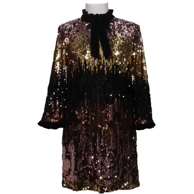 Zara Woman Studio, Kleid, Größe: M, Schwarz/Gold/Mehrfarbig, Sonstiges #y9N
