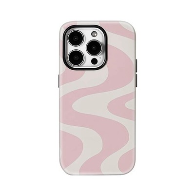 Pink Wavy Minimalism Case for Apple iPhone 17 16 15 14 13 12 11 Pro Max Plus Air