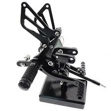 Motorcycle Rearset Foot Pegs Rear Set Footrests Fully Adjustable Foot Black