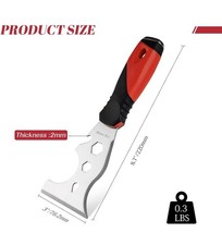 2pcs 10-In-1 Paint Scraper 3" Stainless Steel Multi-Use Putty Knife Painter Tool