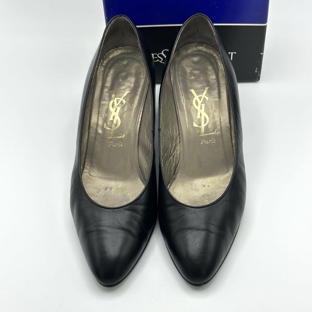 Saint Laurent decolte tacco YSL EU36 5 US6 5 pelle nera 09860a
