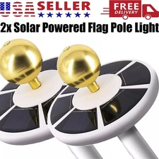 2PCS Solar Powered Flag Pole Light 26 LED Active Super Bright Outdoor Waterproof