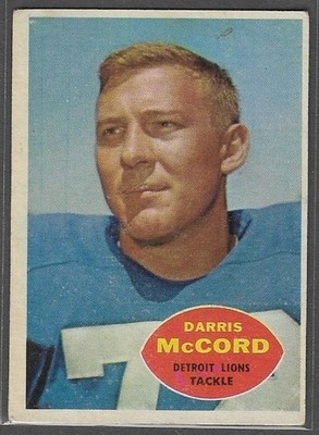 1960 Topps #45 Darris McCord (RC) (VG-VGEX) Detroit Lions