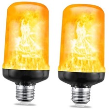 Flame Light Bulbs, Flickering Light Bulb with 4 Modes Upside Down Orange-2 Pack