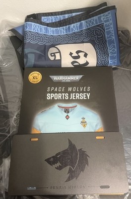 Warhammer 40000: Space Wolves Sports Jersey Shirt - Size XL With Extras!