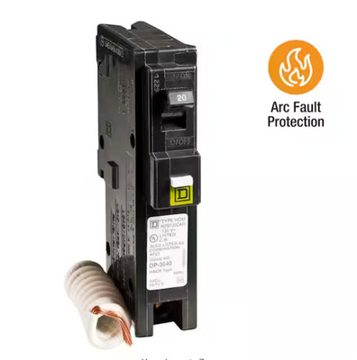 Square D HOM120CAFI 20 Amp Combination Arc-Fault Circuit Interrupter