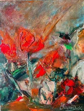 Rose Bush by James Dick | Impressionist | Oil on Canvas Painting | Floral