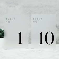 JINMURY Frosted Wedding Table Numbers 1-10 Stands, 5"x7" Frosted Acrylic Table
