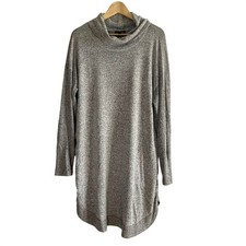 Tribal | Women's XL, Cowl neck, 2-texture, Grey Sweater Dress, Relaxed Comfort