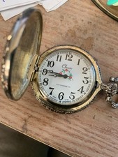 Vintage Classic Anti magnetic Hong Kong Wind Up Pocket watch Train Theme Case