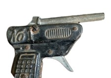 Vintage Pressed Tin Litho Toy Cap Gun Pistol Embossed Metal Black Small