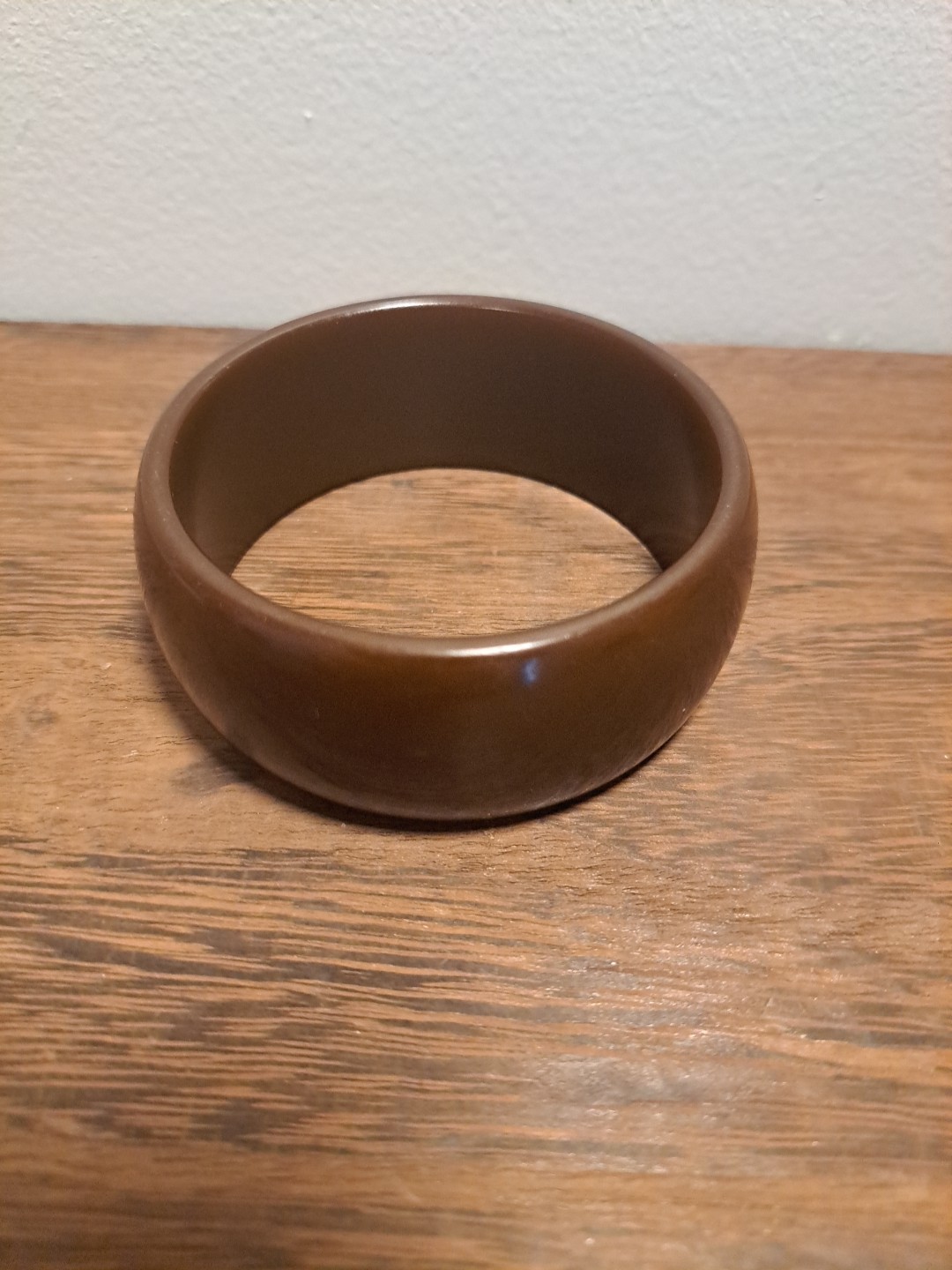 Tested Vintage Solid Brown Bakelite Cuff Bracelet… - image 7