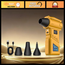 High-Speed 680000RPM Turbo Mini Jet Fan Cordless Handheld Air Duster - Yellow