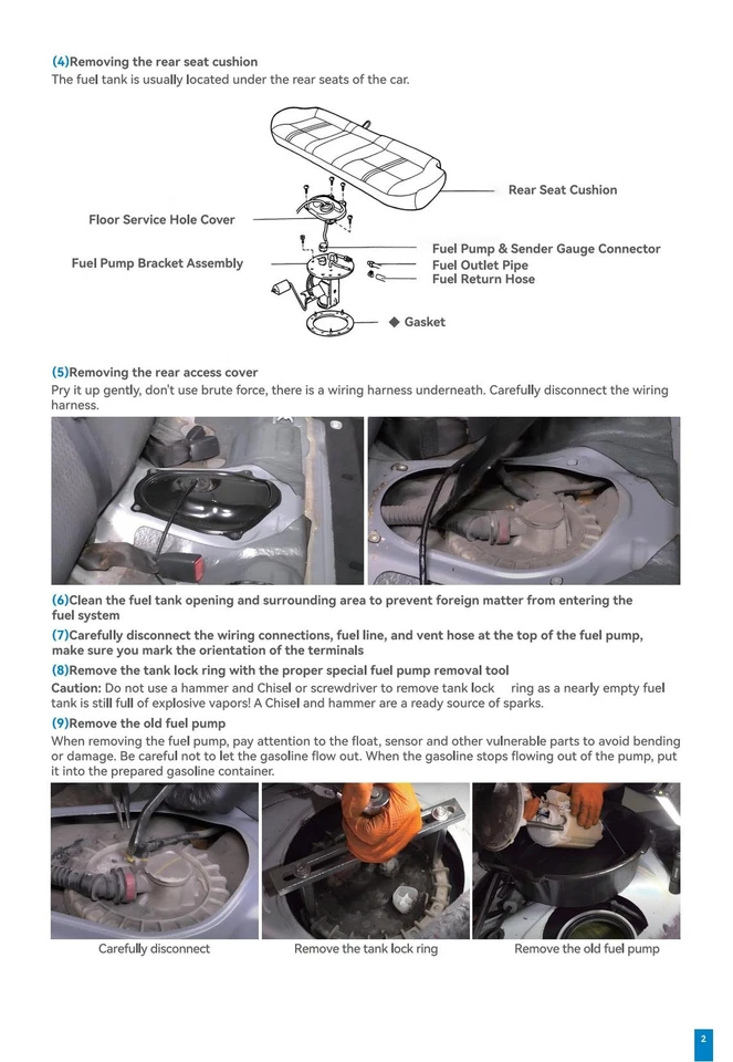 Топливный насос в сборе с блоком отправки и датчиком подходит для Chevrolet Aveo 2004-2005 годов выпуска - Изображение 3 из 4